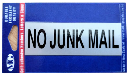 No Junk Mail Aluminium Small Self Adhesive Aluminium No Junk Mail Sign