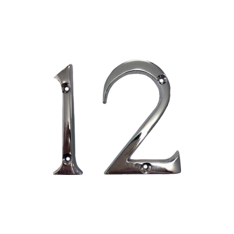 Bright Chrome Letterbox Number 75mm