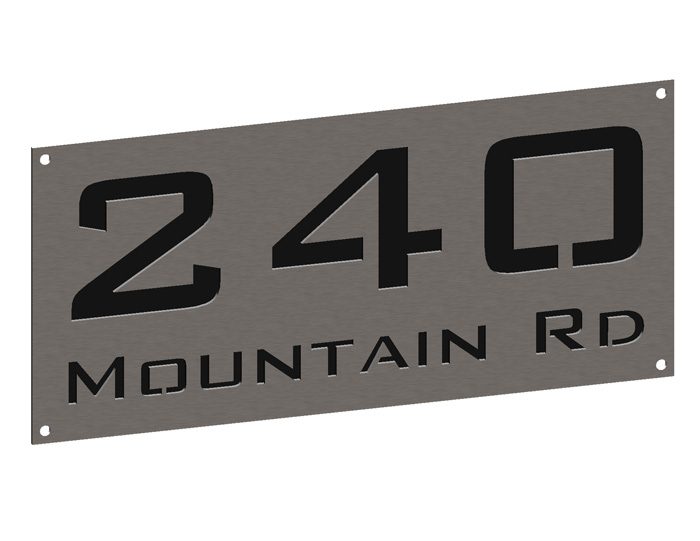 Stainless House Nameplate 300 x 140