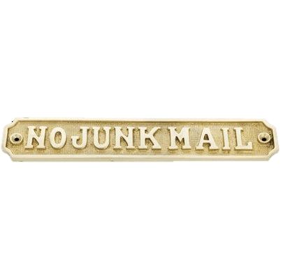 No Junk Mail - Brass Large