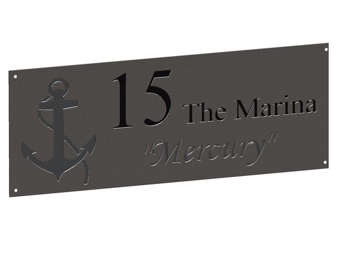 Stainless House Sign 500 x 200